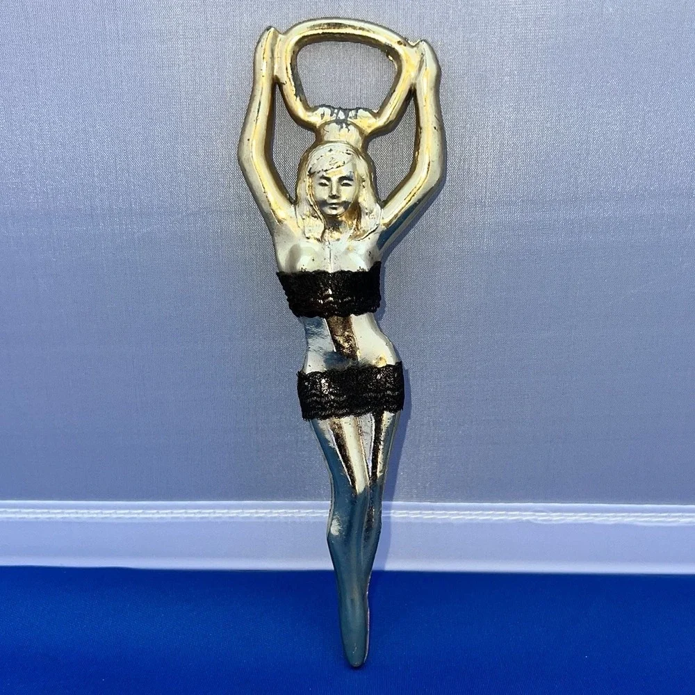 Bottle Opener Figural Female Cast Metal Nude Barware Naked Bar Tool Artsy